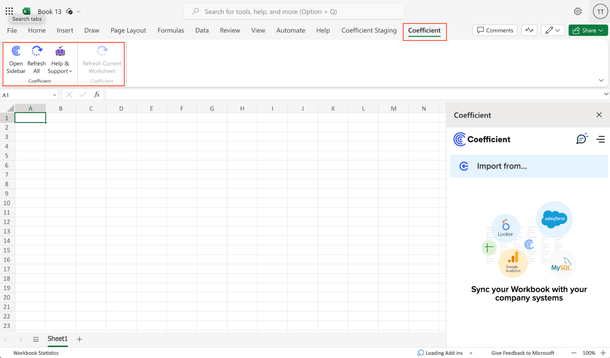 open up calendly connector for excel